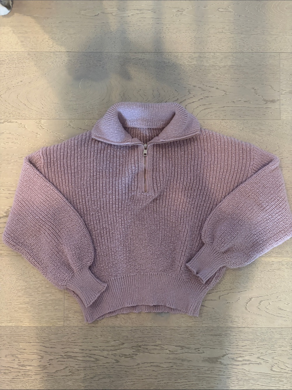Women's Dust Rose Half-Zip Turtleneck Sweater